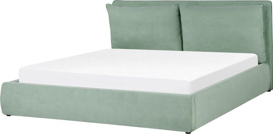 BAJONNA - Bed met opbergruimte - Groen - 180 x 200 cm - Fluweel