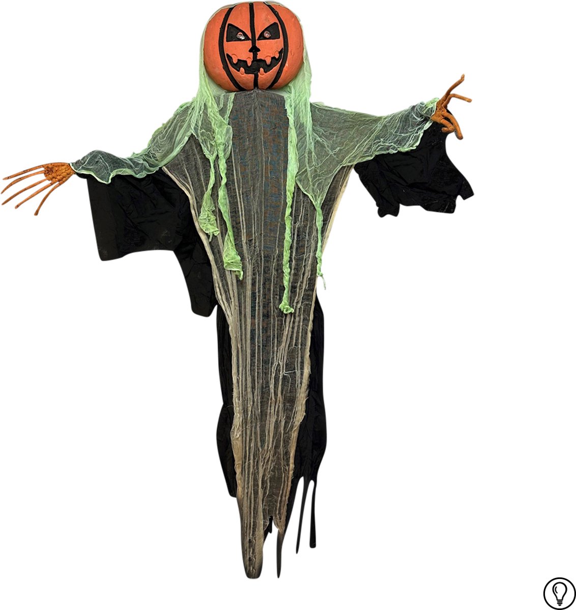 Fjesta© Halloween hangdecoratie pompoengeest met LED - 315cm