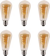Voordeelset van 6 Zigbee E27 spiraal filament ST64 lampen - Dual White - amberkleurig - slimme bediening met Smart Life App - Smart lamp - Slimme verlichting