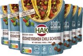HAK Stazak Kidneybonen chili - Doos 6x550 gram - Maaltijdoplossing - Bron van Proteïne / Eiwit - Vegan - Vega - Plantaardig - Lekker met Wraps of Taco's - Gemaksgroenten - Groenteconserven