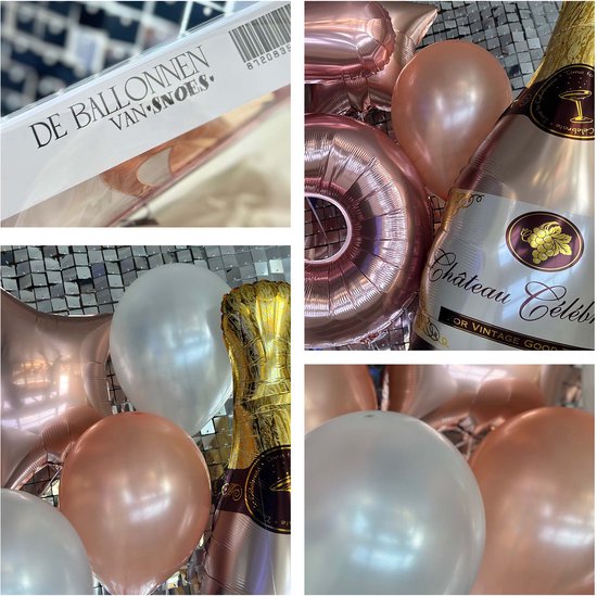 Ballon numéro 29 ans anniversaire 29 – Forfait fête Ballons Snoes Pop The Bottles – Décoration rose White