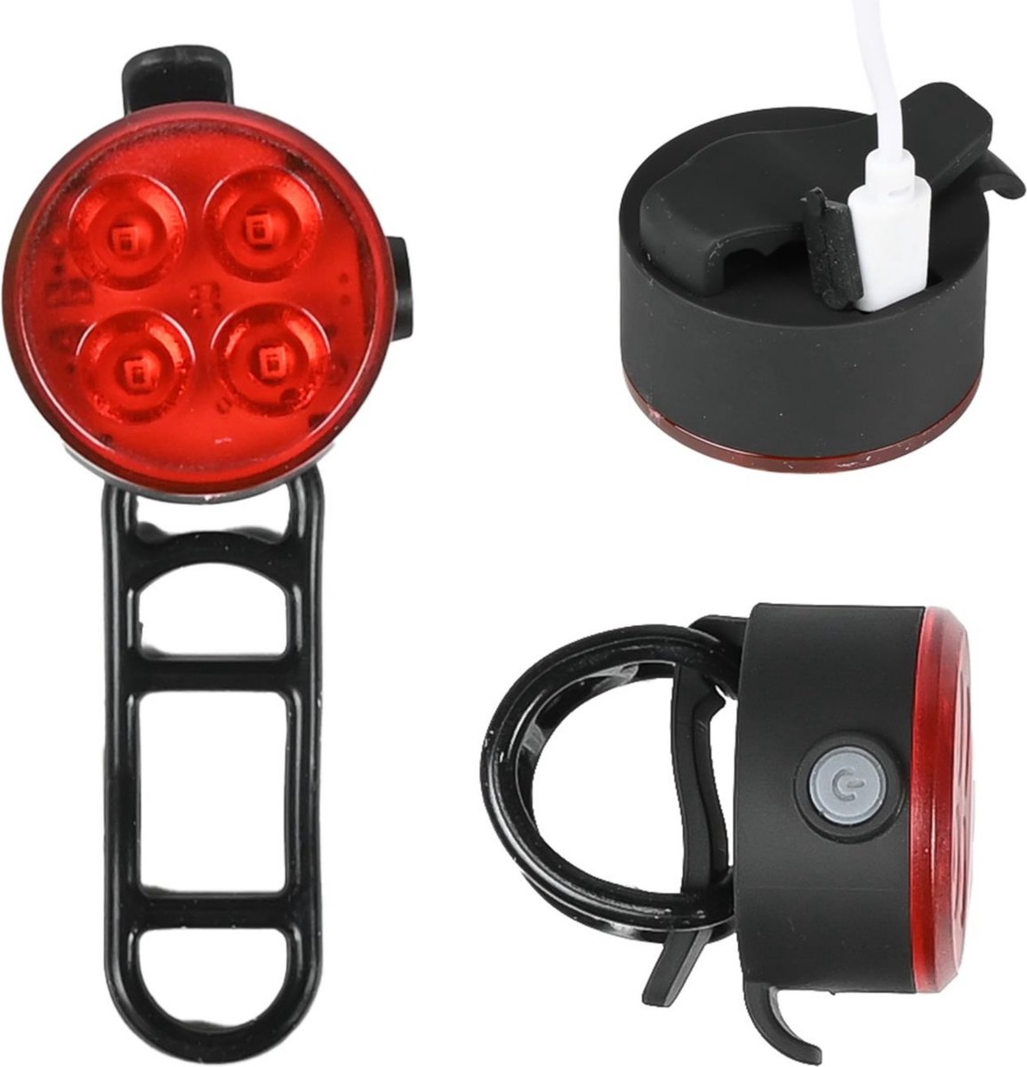 Benson Fietslamp met COB LEDs - Helder Rood Licht - Inclusief Laadkabel