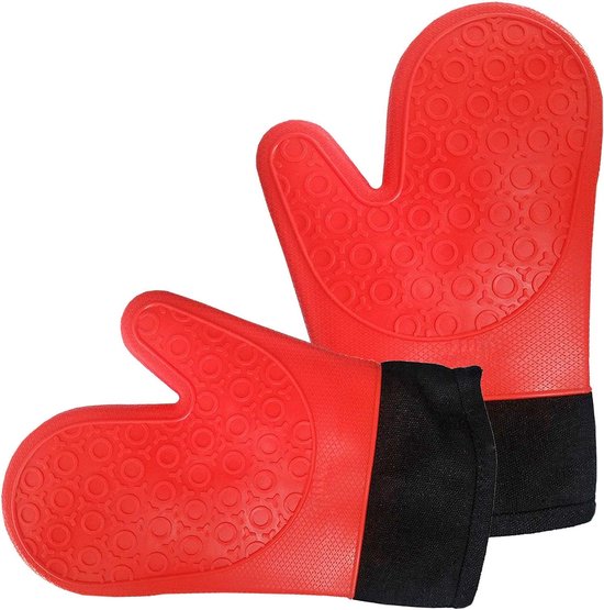 Gants de four en silicone résistant à la chaleur - set de maniques gants de  poêle 