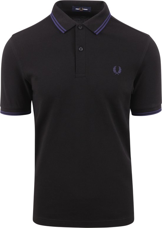 Fred Perry M3600 polo twin tipped shirt - pique - Black / French Navy / French Navy - Maat:
