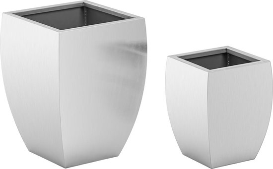 Royal Catering Plantenbak - set van 3 - RVS - conisch/rond - Royal Catering