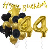 Snoes Ballonnen 44 Jaar Feestpakket – Versiering – Verjaardag Set Goldie Cijferballon 44 Jaar -Heliumballon