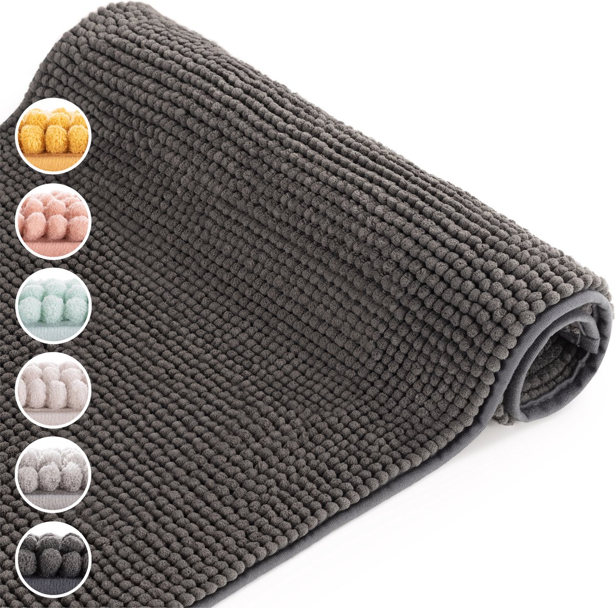 Blumtal Badmat - Anti-slip Badmat - Chenille Zachte Badmat - 50 x 80 cm - Donkergrijs