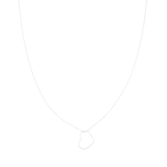OOZOO Jewellery - Zilverkleurige ketting met een hart - SN-2048