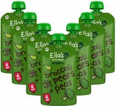 Ella's kitchen Knijpzakje 4+ m Peer Broccoli Erwten 120 gr - 7x 120 gr - Voordeelverpakking