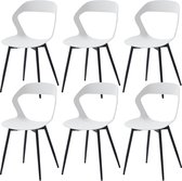 Set van 6 Stoelen - Eetkamerstoel - Eetkamerstoelen - 6 stuks - stoelen - Wit