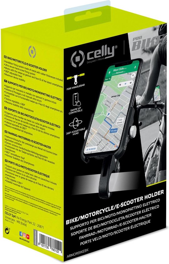 Celly support de téléphone moteur / scooter / vélo Armorbike noir