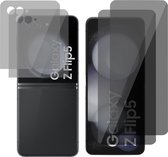 2x Privé Screenprotector geschikt voor Samsung Galaxy Z Flip 5 - Privé Beschermglas - Privacy Proteqt+