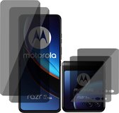 2x Privé Screenprotector geschikt voor Motorola Razr 40 Ultra - Privé Beschermglas - Privacy Proteqt+