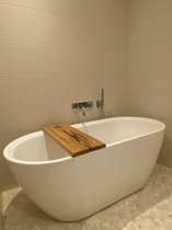 Planche de bain en bois - Chêne naturel - Planche de bain pour le bain - Accessoire de salle de bain - Support de bain - Tablette et Fris Recess - Industrialwood.nl - 90cm