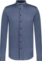 Blue Industry - Overhemd Print Donkerblauw - Heren - Maat 42 - Slim-fit
