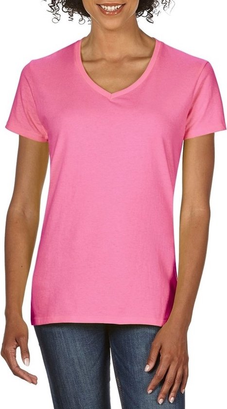 T-shirt Basic col V rose clair pour femme - Chemises casual - T-shirt  vêtements femme... | bol