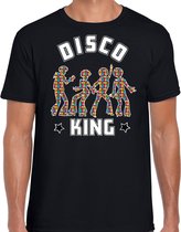 Bellatio Decorations disco verkleed t-shirt heren - jaren 80 feest outfit - disco king - zwart M