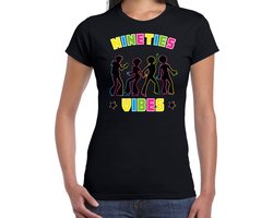 Bellatio Decorations nineties party verkleed t-shirt dames - jaren 90 feest outfit - 90s vibes - zwart L