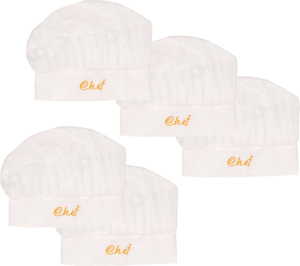 Koksmuts Chef - 10x - wit - papier - volwassenen - B29 x H25 cm