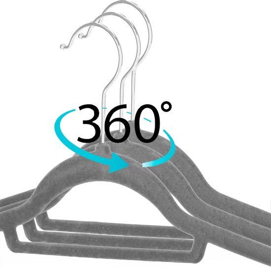 SereneLife Kleerhangers Fluwelen Hangers Antislip Zware Duurzame Kledinghangers Set 50stuks Duurzaam Met 360 Draaihaak 1994468757