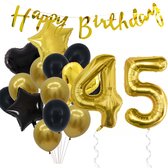 Snoes Ballonnen 45 Jaar Feestpakket – Versiering – Verjaardag Set Goldie Cijferballon 45 Jaar -Heliumballon