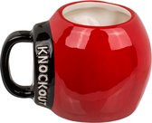 Koffiemok koffiekop theekop mok in bokshandschoen optiek, keramische mok Knock Out, beker van keramiek, 500 m, rood-zwart