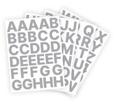 Letter stickers / Plakletters - Stickervellen Set - Metallic Zilver - 4cm hoog - Geschikt voor binnen en buiten - Standaard lettertype - Glans