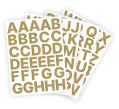 Letter stickers / Plakletters - Stickervellen Set - Metallic Goud - 4cm hoog - Geschikt voor binnen en buiten - Standaard lettertype - Glans