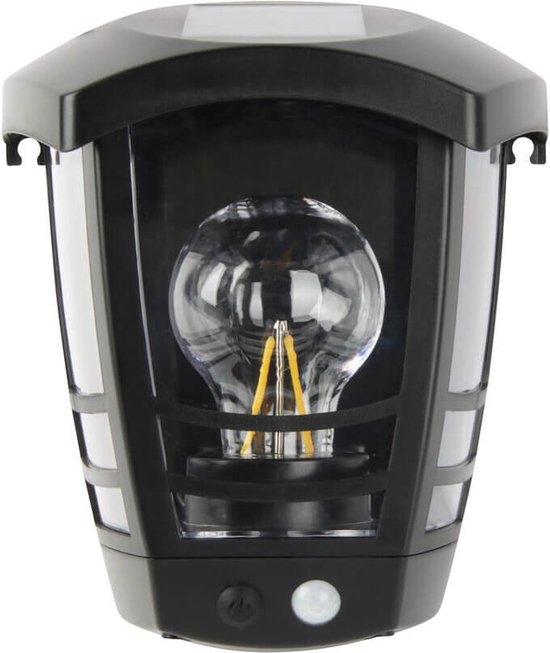 Solar wandlamp Spiez zwarte RVS buitenlamp op zonne-energie