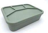JAXX - 100% étanche - Boîte à lunch en silicone de qualité alimentaire durable, boîte à lunch enfants, boîte à lunch adultes - Boîte à bento éco robuste et qualitative - Compartiments étanches muets Vert