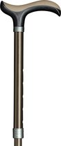 Gastrock Verstelbare wandelstok - Mat goud - Soft Derby handvat - 5 niveaus - Verstelbaar - Lengte 84 - 94 cm - Aluminium - Gewicht 260 gram - diameter wandelstok 16 mm - Wandelstokken - Voor dames en heren - Uitschuifbare wandelstok