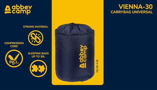 Abbey Camp Draagtas voor Slaapzak - Universeel - Marine/Geel van Abbey Camp — afbeelding 5