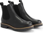 Travelin' Randers Dames - Leren Chelseaboots - Enkellaarzen vrouwen - Zwart leer - Maat 40