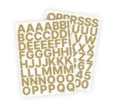 Letter stickers / Plakletters - Stickervellen Set - Metallic Goud - 3cm hoog - Geschikt voor binnen en buiten - Standaard lettertype - Glans