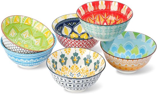 bols à soupe saladier 15,7 cm - set de bols 6 pièces - bol coloré bol en  porcelaine... | bol