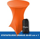 Statafelrok Oranje – ∅ 80-85 x 110 cm - Statafelhoes met Draagtas - Luxe Extra Dikke Stretch Sta Tafelrok voor Statafel – Kras- en Kreukvrije Hoes