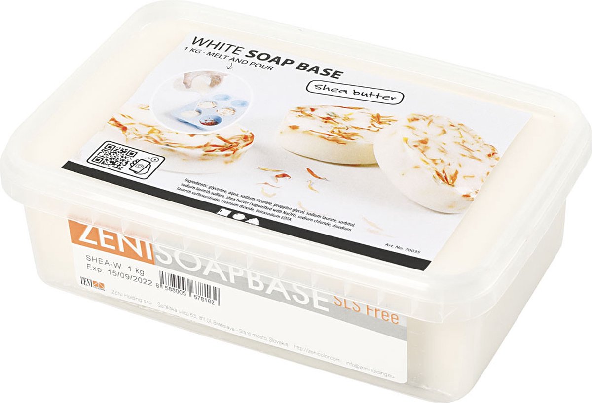 Creativ Company Zeep Basis Shea Butter 1kg Wit