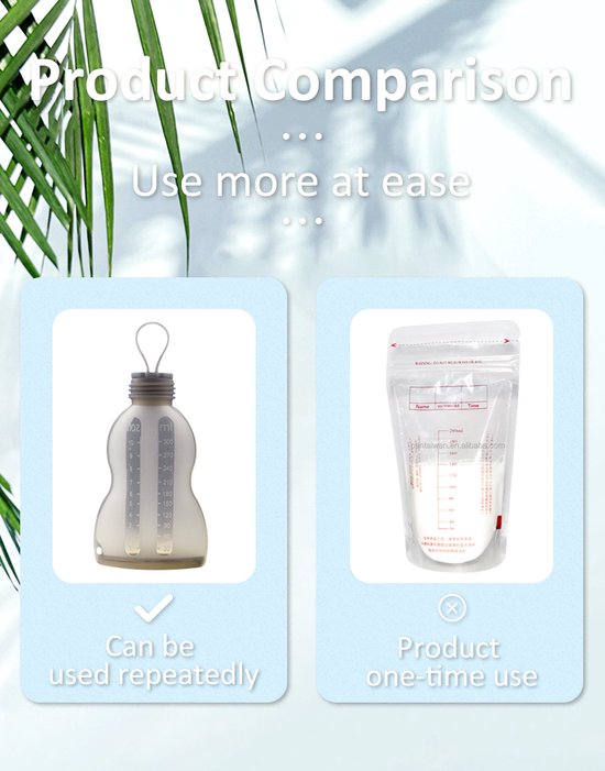 5x Silicone Moedermelk bewaarflesjes - Herbruikbaar - 250 ML- Sterk Materiaal - Veilig - Geen Lekkages- BPA Vrij - Moedermelk Bewaarzakjes van Vimara — afbeelding 2