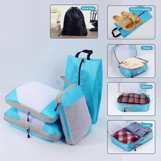 Cubes D'emballage De Compression Avec Sac à Chaussures De Voyage Et Sac