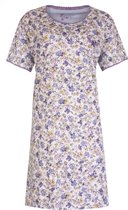 TENGD1315A Robe de nuit pour femme Tenderness - Floral - 100 % Katoen peigné - Blauw clair - Tailles : XXL