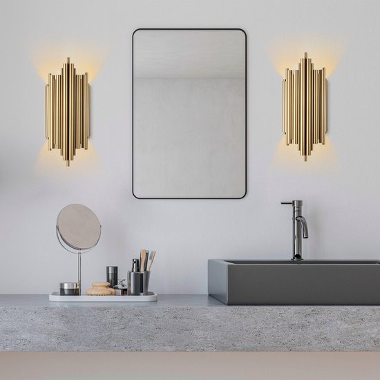 Siècle des Lumières - Applique Luciana en Métal Goud - Dimensions 18x8x40cm - Siècle des Lumières élégant pour tout intérieur