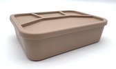 JAXX - 100% Étanche - Boîte à pain en silicone de qualité alimentaire durable, boîte à lunch enfants, boîte à lunch adultes - Boîte à bento éco robuste et qualitative - Compartiments étanches muets Marron