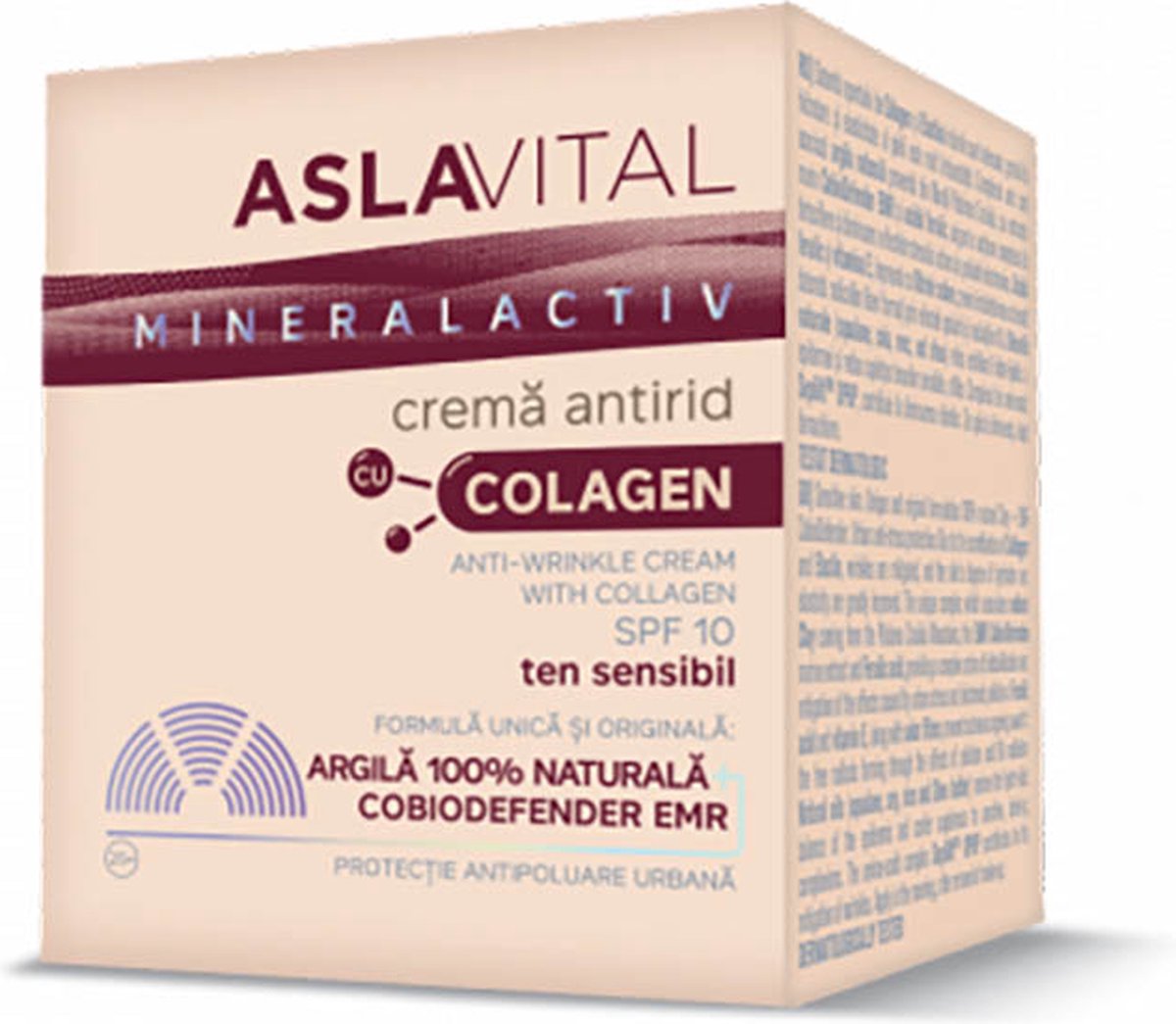 Goedkoopste Anti-rimpelcrème met collageen SPF 10 - dagcreme voor vrouwen - Aslavital Mineralactiv - 50ml