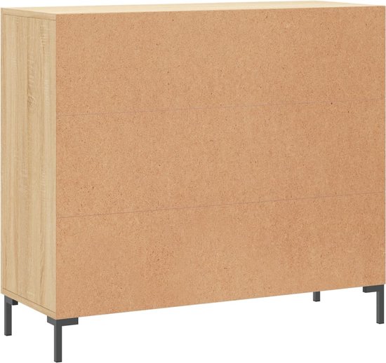 vidaXL Dressoir met lade Gerookt eiken 66 x 34,5 x 90 cm