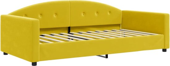 vidaXL - Slaapbank - 100x200 - cm - fluweel - geel