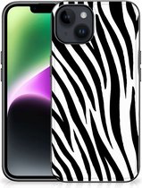 Smartphone Hoesje Geschikt voor iPhone 15 Trendy Telefoonhoesjes met Zwarte rand Zebra