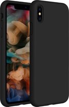 Coverzs Luxe Liquid Silicone case geschikt voor Apple iPhone X / Xs hoesje - Zwart - Geschikt voor iPhone 10 / Xs case - Zwarte case - Beschermhoesje hoesjes - Backcover hoesje - Zwart