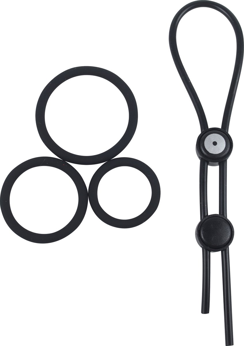 Goedkoopste Banoch | Classic trio Cockring verstelbare dubbel lasso penisring | Siliconen
