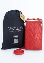 WALA AMSTERDAM® - Vegan Lederen Telefoontasje - Crossbody - Ella Rood - Inclusief stijlvolle dustbag.