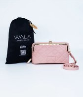 WALA AMSTERDAM® - Vegan Lederen Telefoontasje - Crossbody - Julia Roze - Inclusief stijlvolle dustbag.